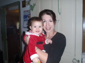 Becca The Academic Wino with her baby niece on Christmas 2012.